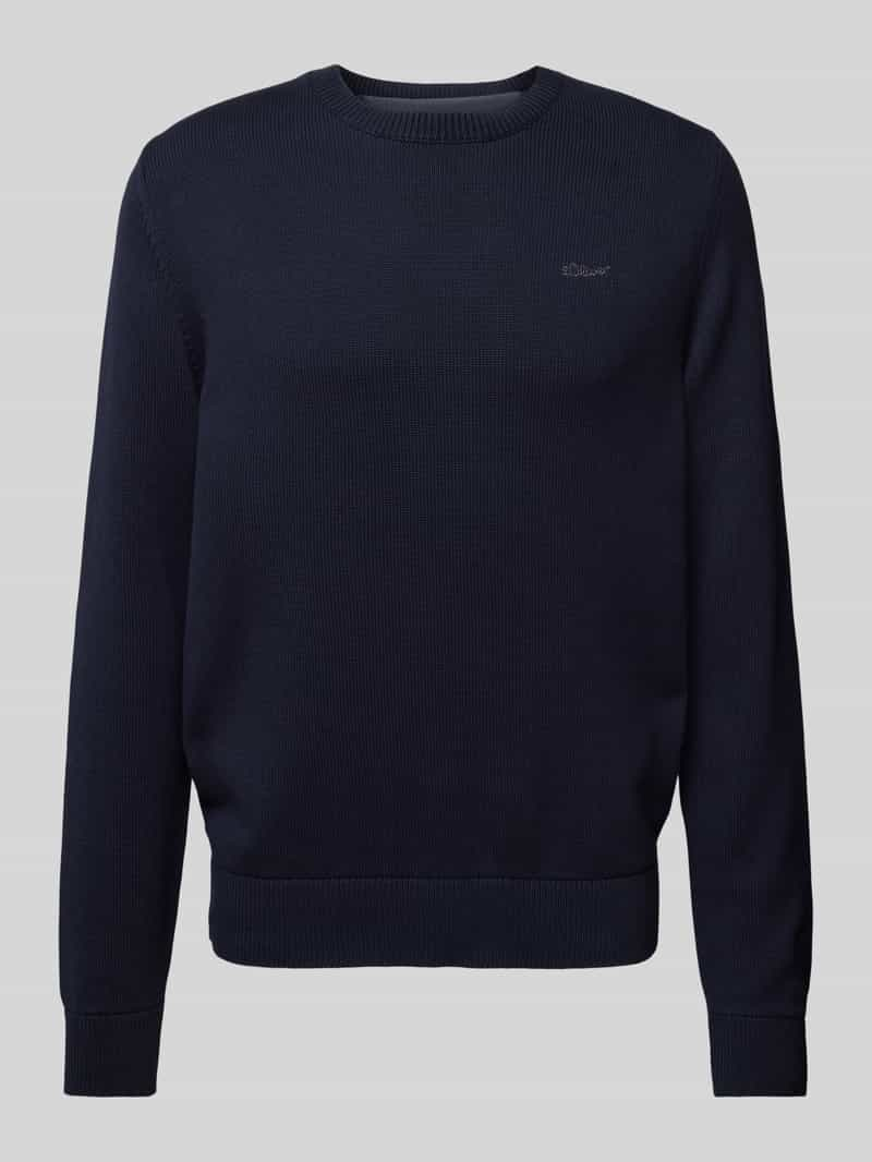 S.OLIVER CASUAL Regular fit gebreide pullover van puur katoen met labelstitching