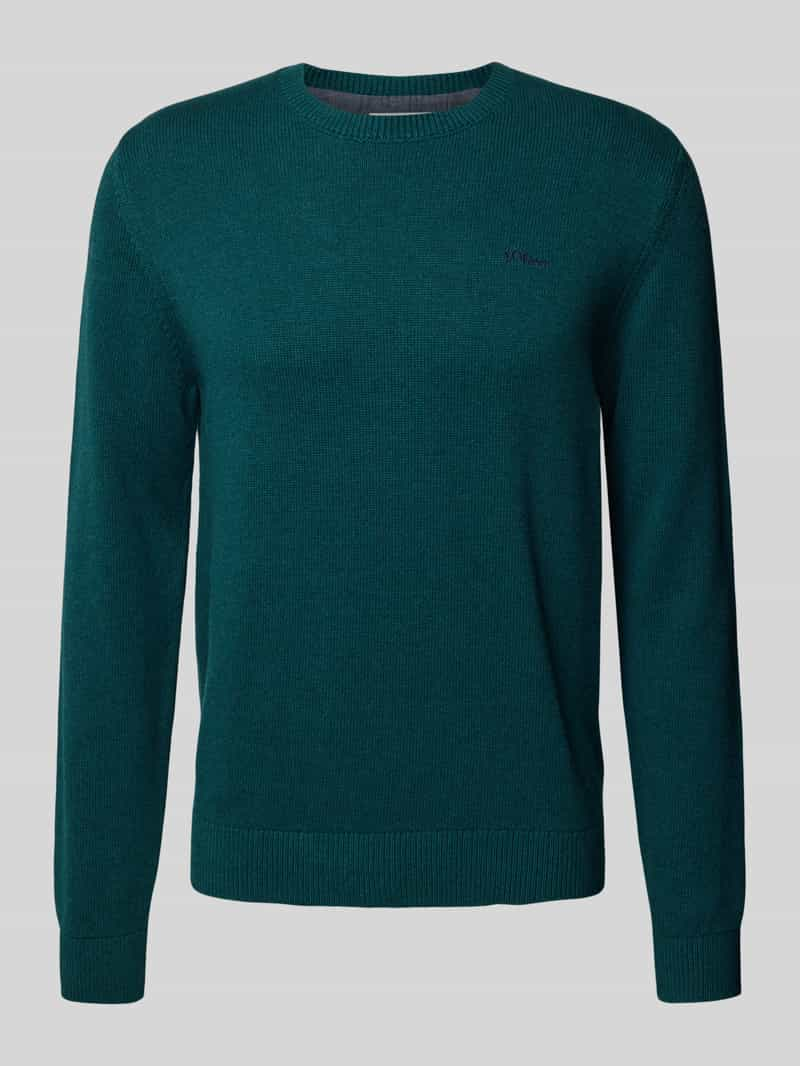 S.OLIVER CASUAL Regular fit gebreide pullover van puur katoen met labelstitching