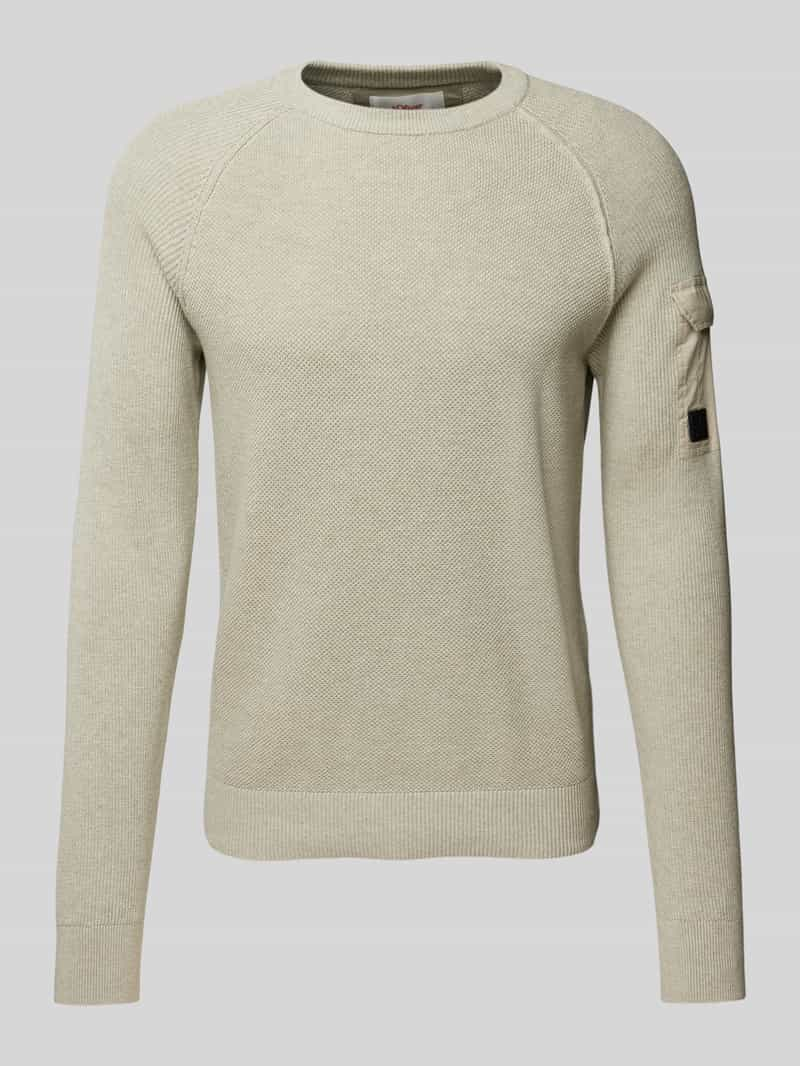 S.OLIVER CASUAL Regular fit gebreide pullover met raglanmouwen en structuurmix