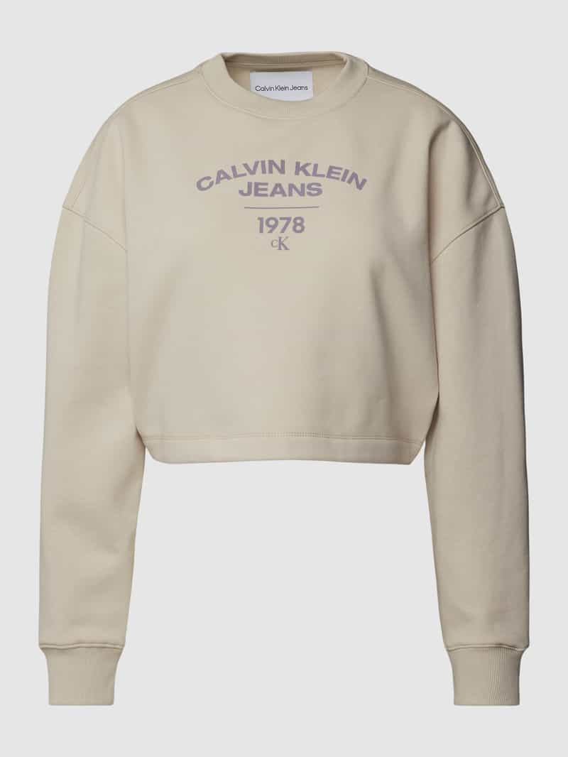 Calvin Klein Jeans Sweatshirt met labelprint, model 'VARSITY'