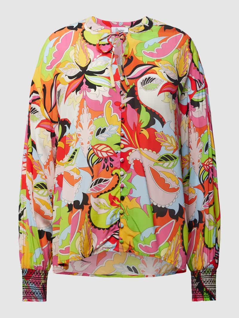 Princess GOES HOLLYWOOD Overhemdblouse van pure viscose met bloemenmotief