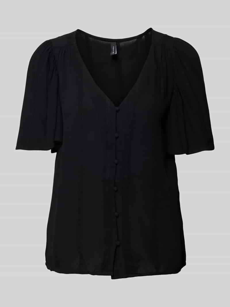 Vero Moda Comfort fit blouse met stoffen knopen, model 'KANVA'