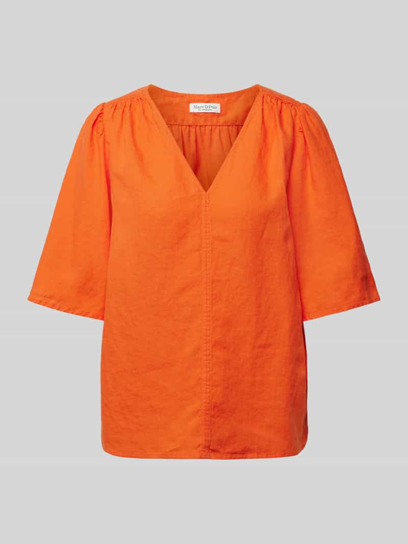 Marc O'Polo Blouse van linnen met V-hals