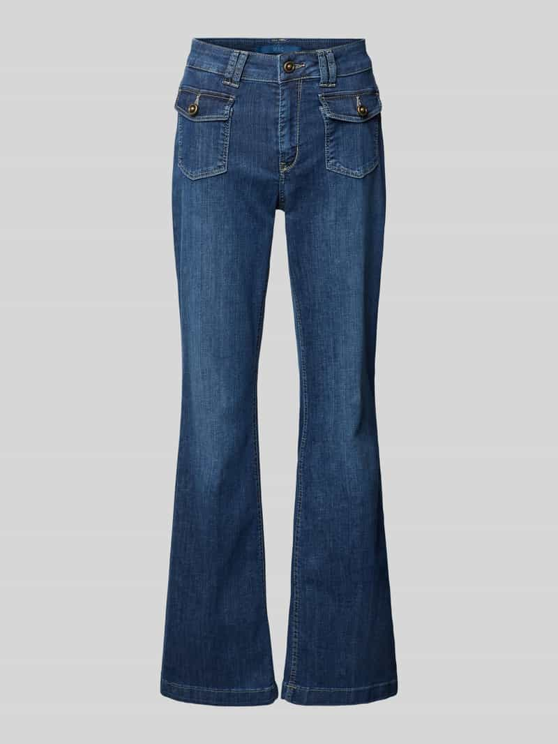 MAC Flared fit jeans van pure viscose met cargozakken