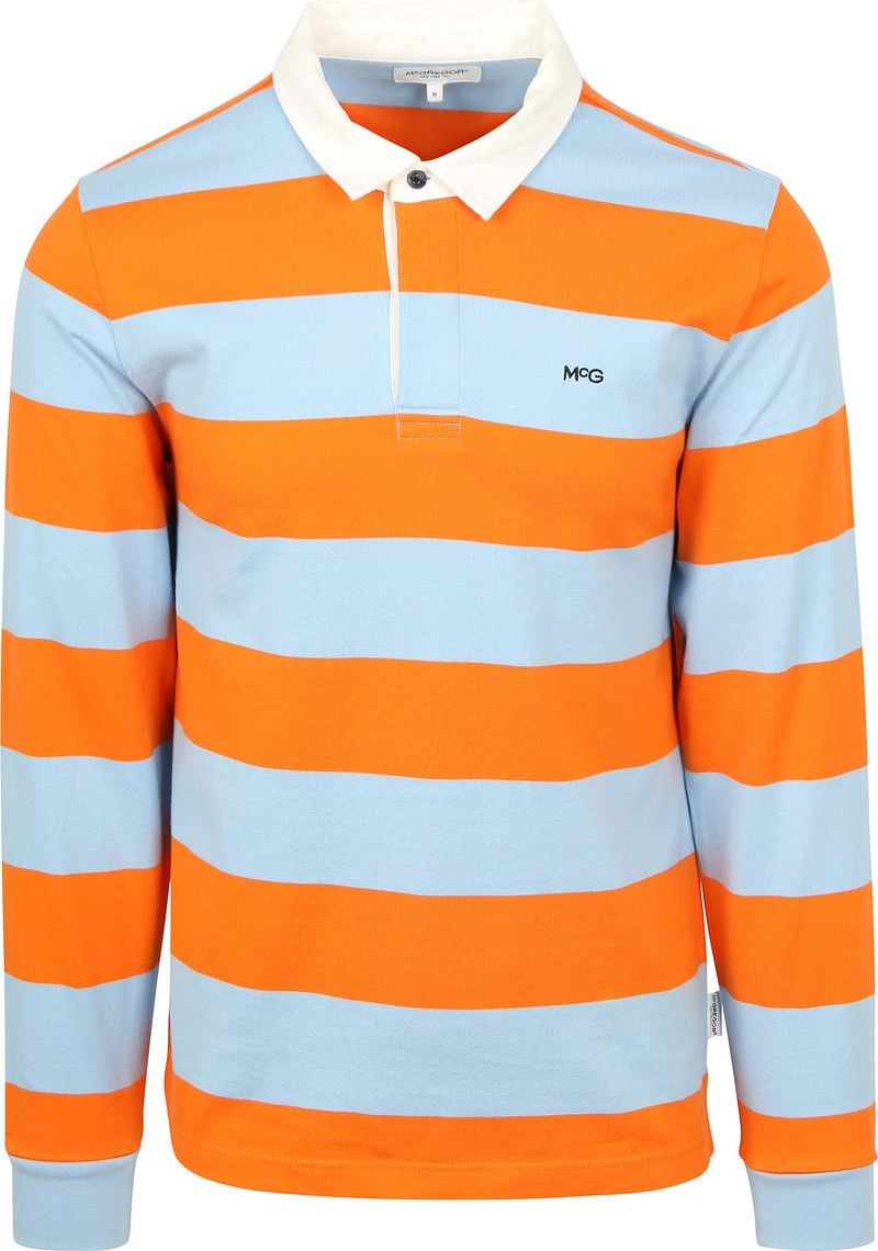 McGregor Rugbyshirt Streep Oranje Blauw