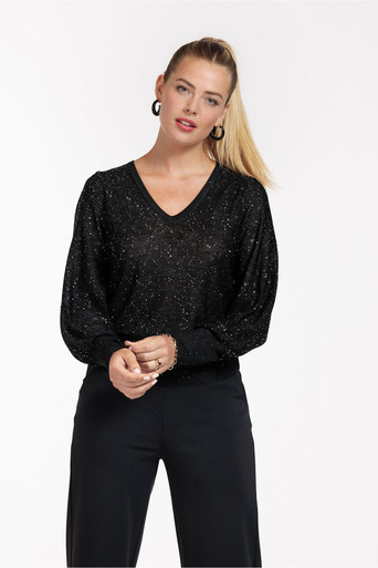 Studio Anneloes Fennie vneck pullover - black - 12063