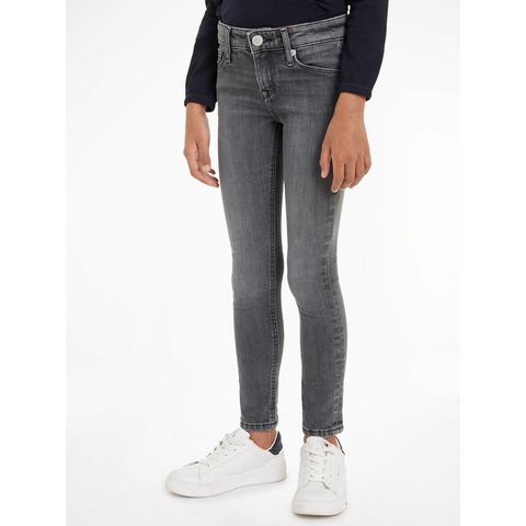 Tommy Hilfiger Skinny fit jeans NORA SKINNY MID GREY WASH DENIM Kinderen tot 16 jaar met logo-opdruk