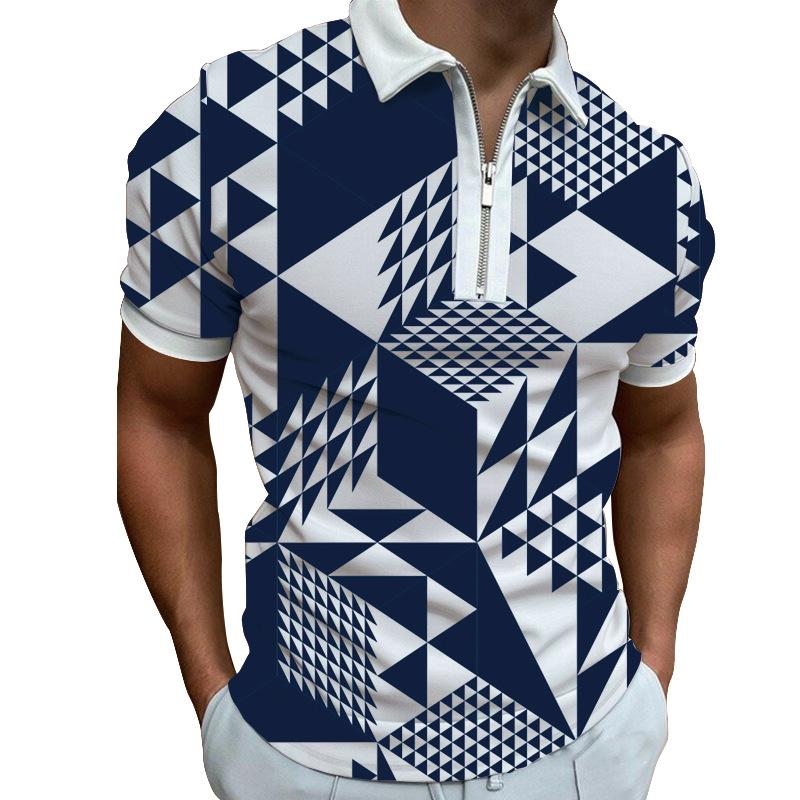 Global NB Nieuw heren bedrukt rits POLO-shirt ademend los T-shirt met korte mouwen herentop S