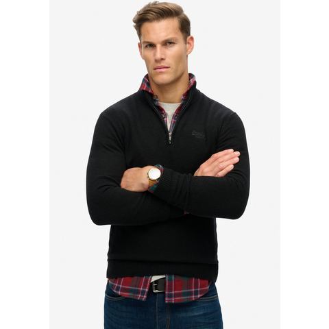 Superdry Gebreide trui ESSENTIAL EMB KNIT HALF ZIP