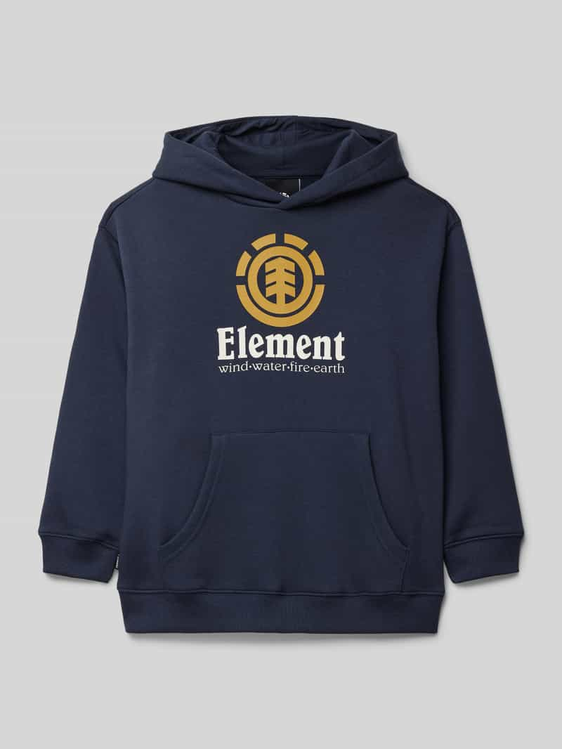 Element Hoodie met labelprint en kangoeroezak