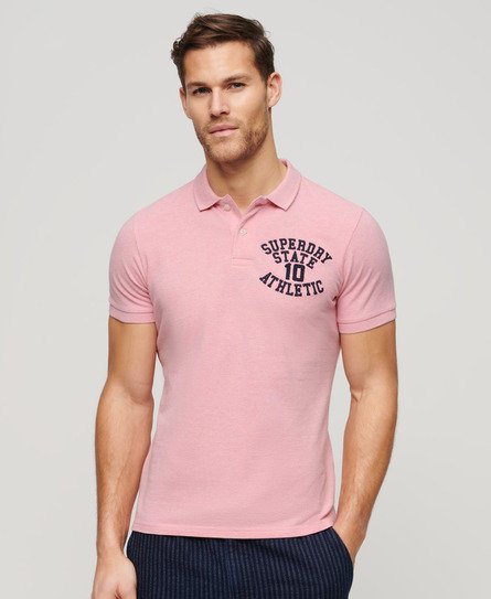 Superdry Mannen Superstate Poloshirt Roze