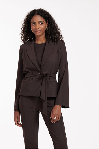 Studio Anneloes Lette bonded blazer - espresso - 12129