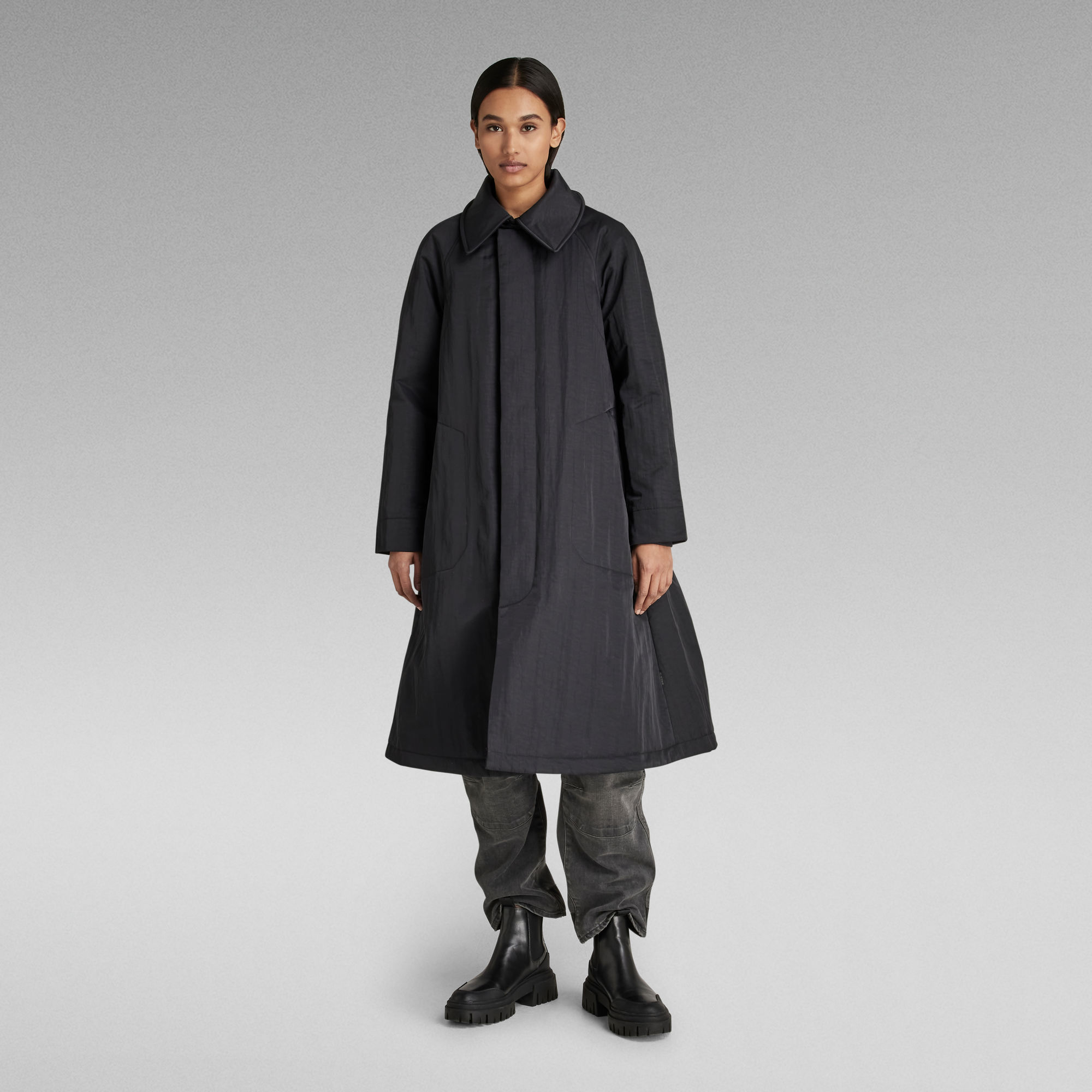 G-Star RAW Padded Wide Trenchcoat - Zwart - Dames