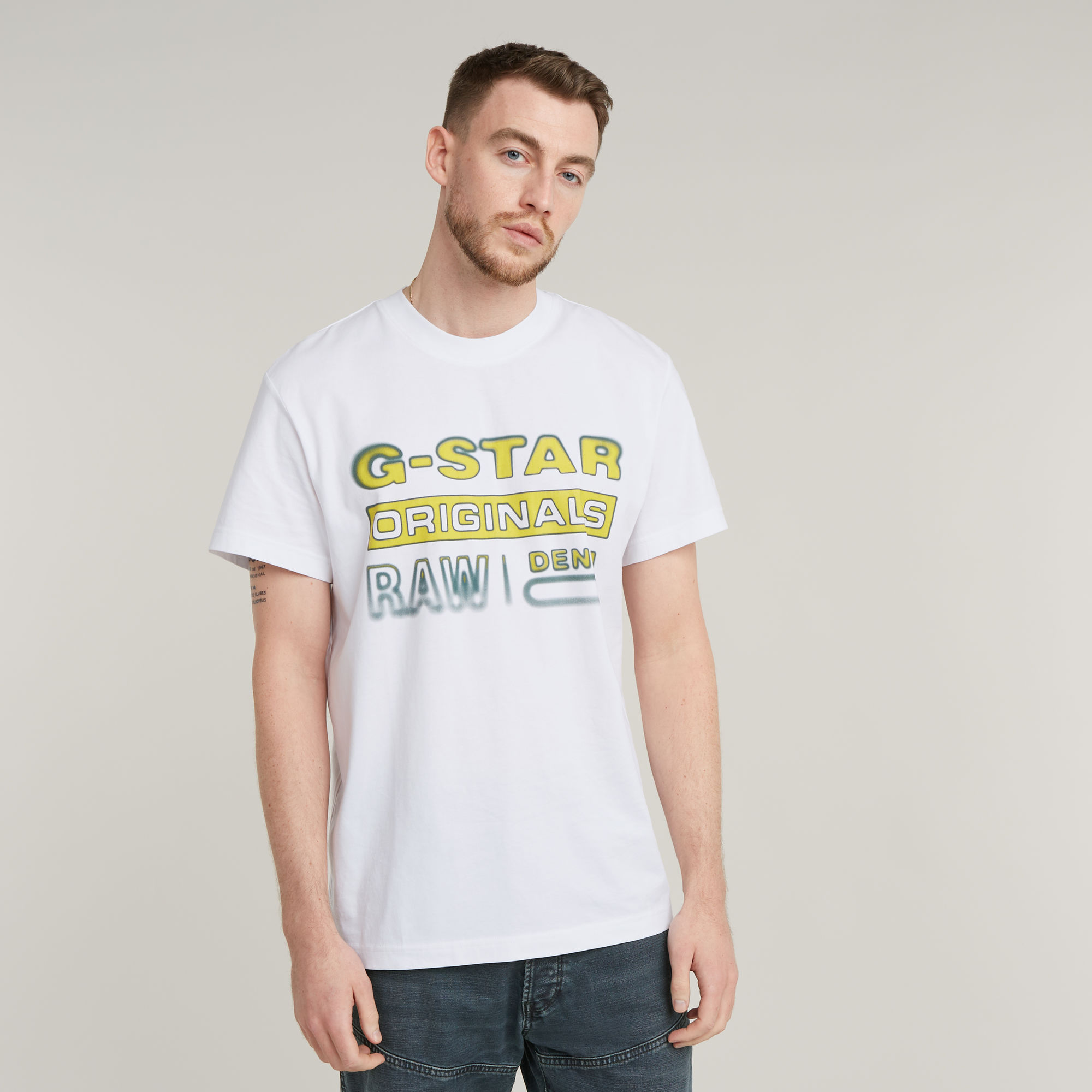 G-Star RAW Gradient Originals T-Shirt - Wit - Heren