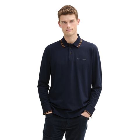 Tom Tailor Poloshirt met lange mouwen met stretchaandeel