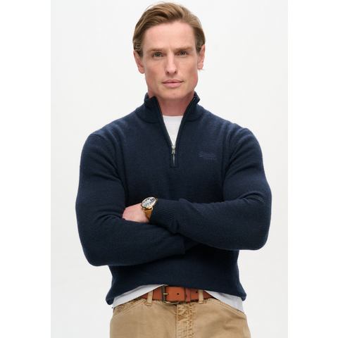 Superdry Gebreide trui ESSENTIAL EMB KNIT HALF ZIP