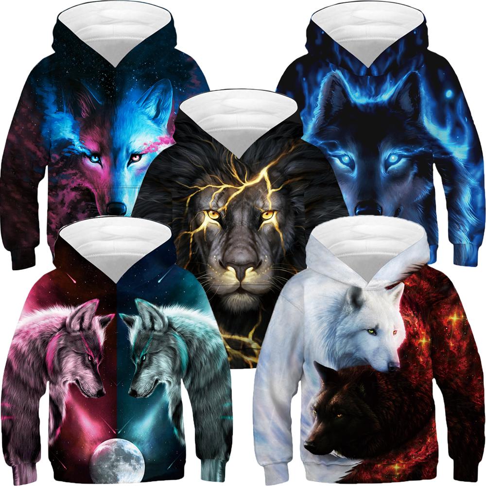 ETST 07 Echte Wolf 3D Hoody Voor Jongens Lente Herfst Een Verscheidenheid Aan Stijlen Kids Hoodies Jassen 4-14 jaar Tieners Kleding 100