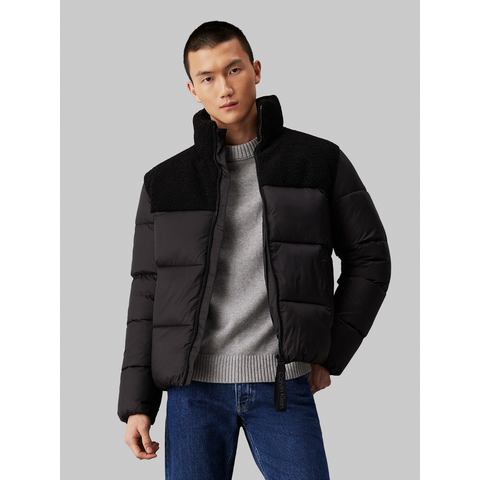 Calvin Klein Outdoorjack SHERPA PUFFER JACKET met een logo-opschrift