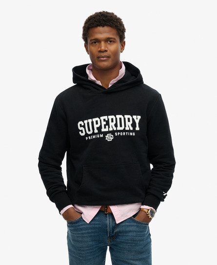 Superdry Mannen Core Sport Hoodie Zwart