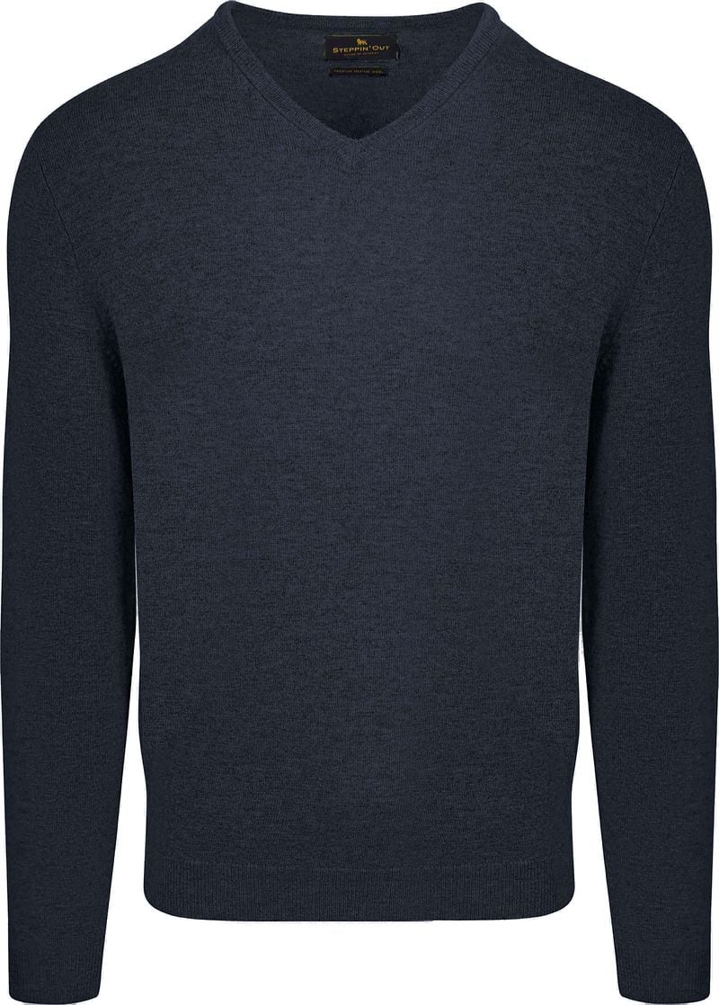 Steppin' Out Pullover V-hals Merinowol Navy