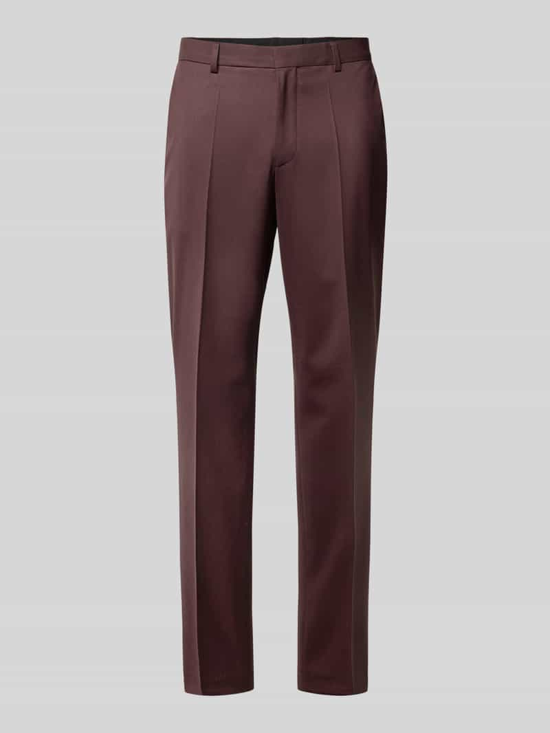 Boss Regular fit pantalon met persplooien, model 'Leon'