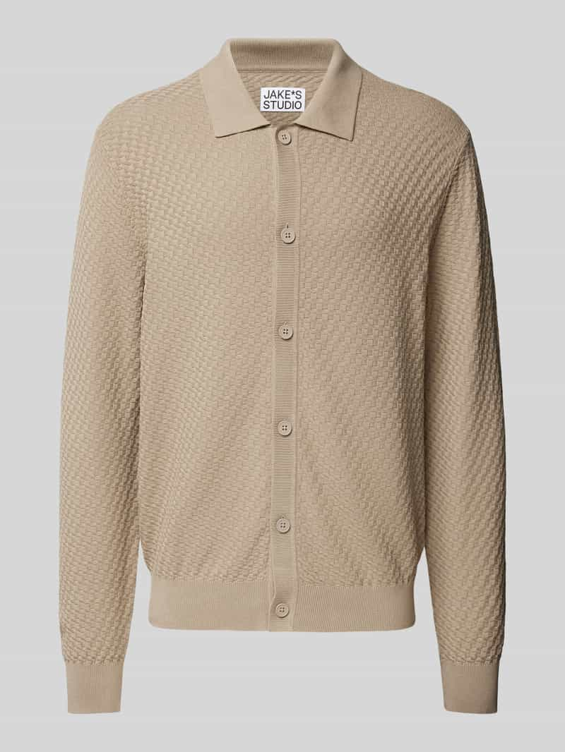 JAKE*S STUDIO MEN Cardigan van viscose met structuurmotief