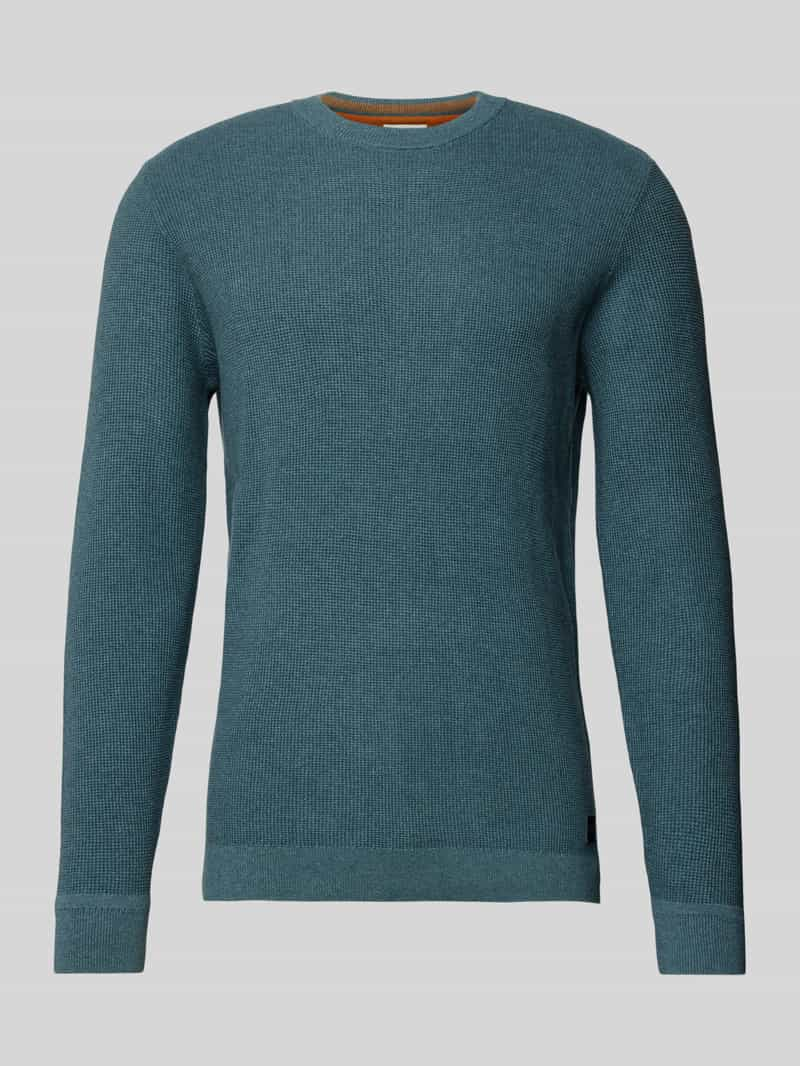 Tom Tailor Regular fit gebreide pullover van puur katoen met structuur