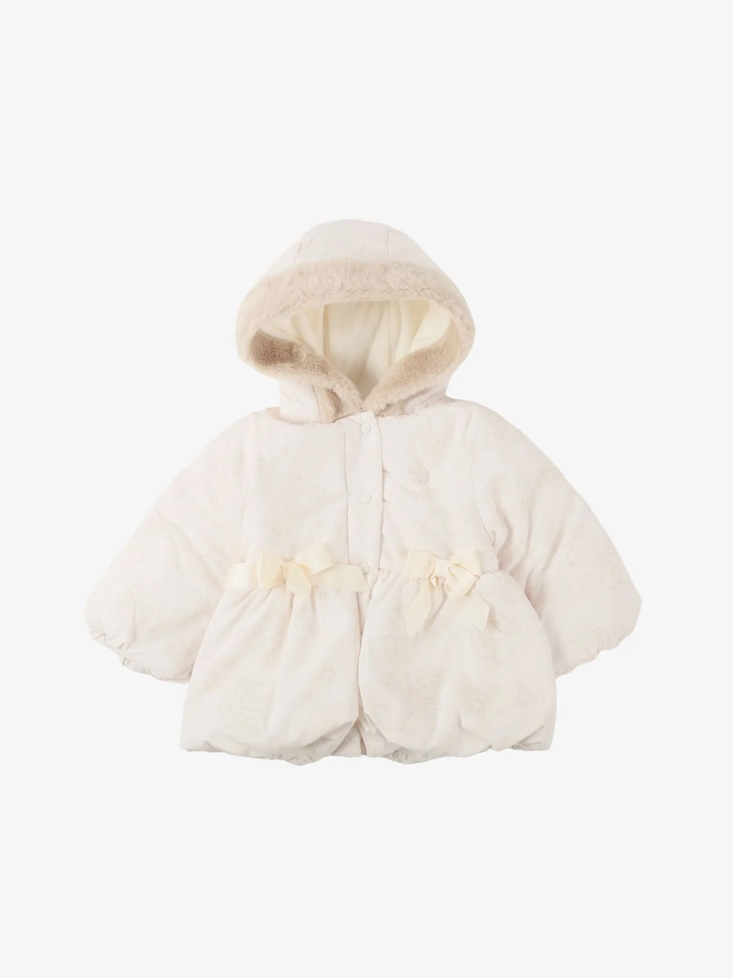 Patachou Meisjes winterjas beige peonies