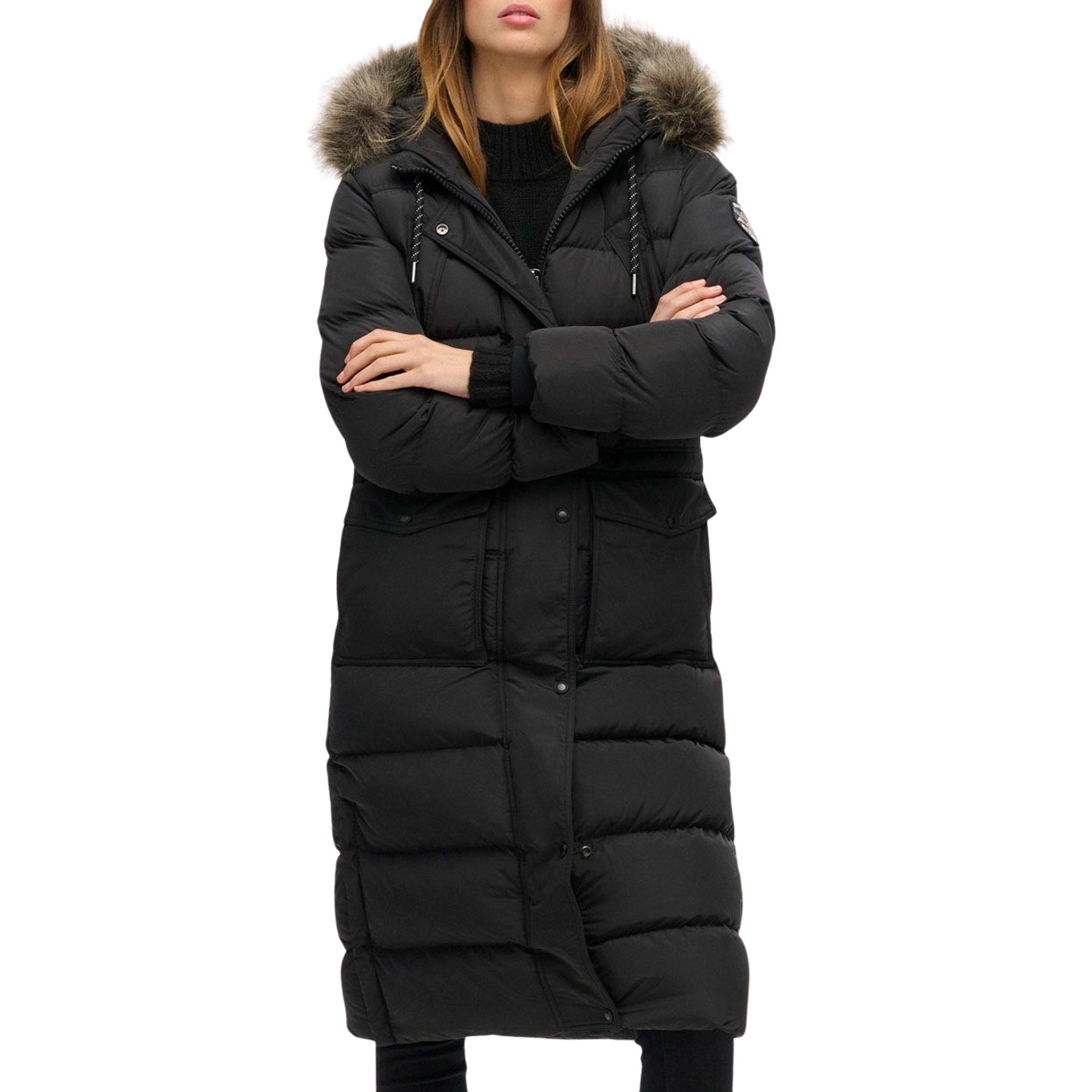 Superdry Everest Faux Fur Longline Winterjas Dames