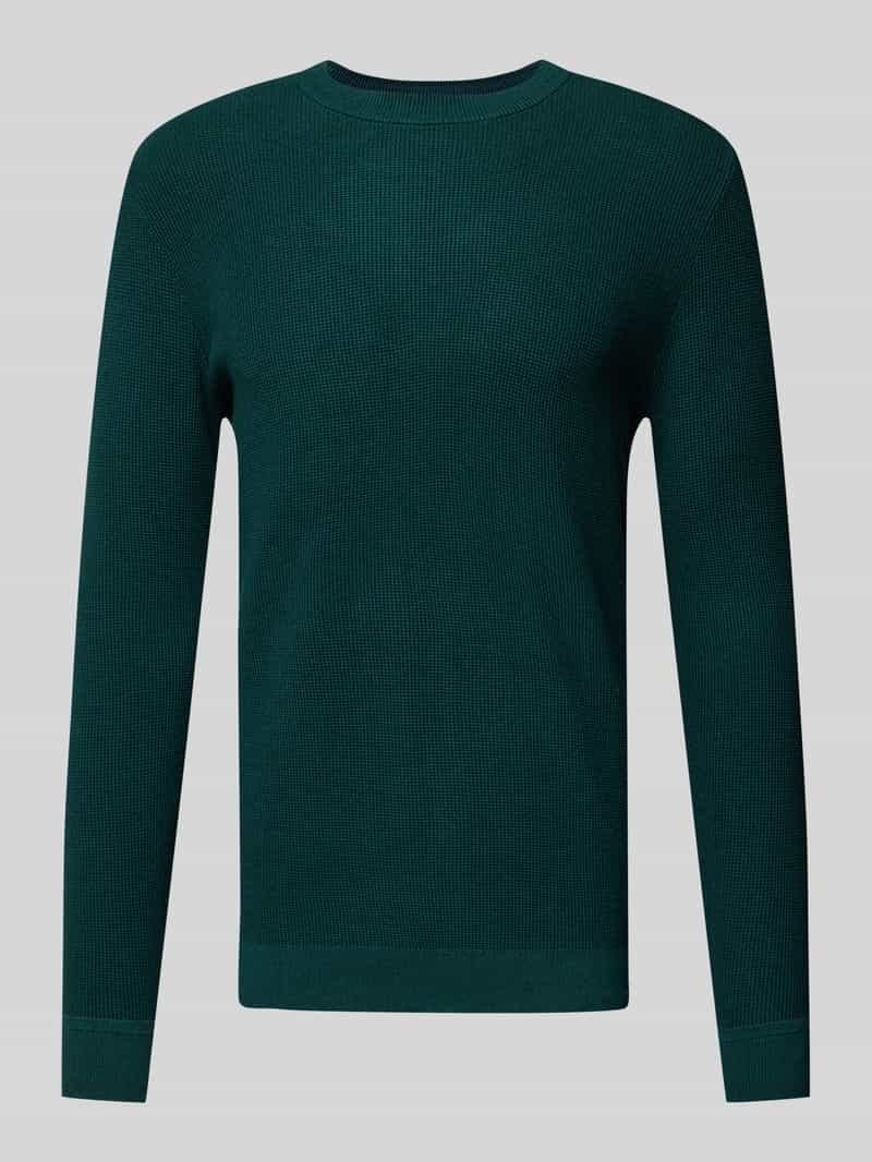 Tom Tailor Regular fit gebreide pullover met geribde ronde hals