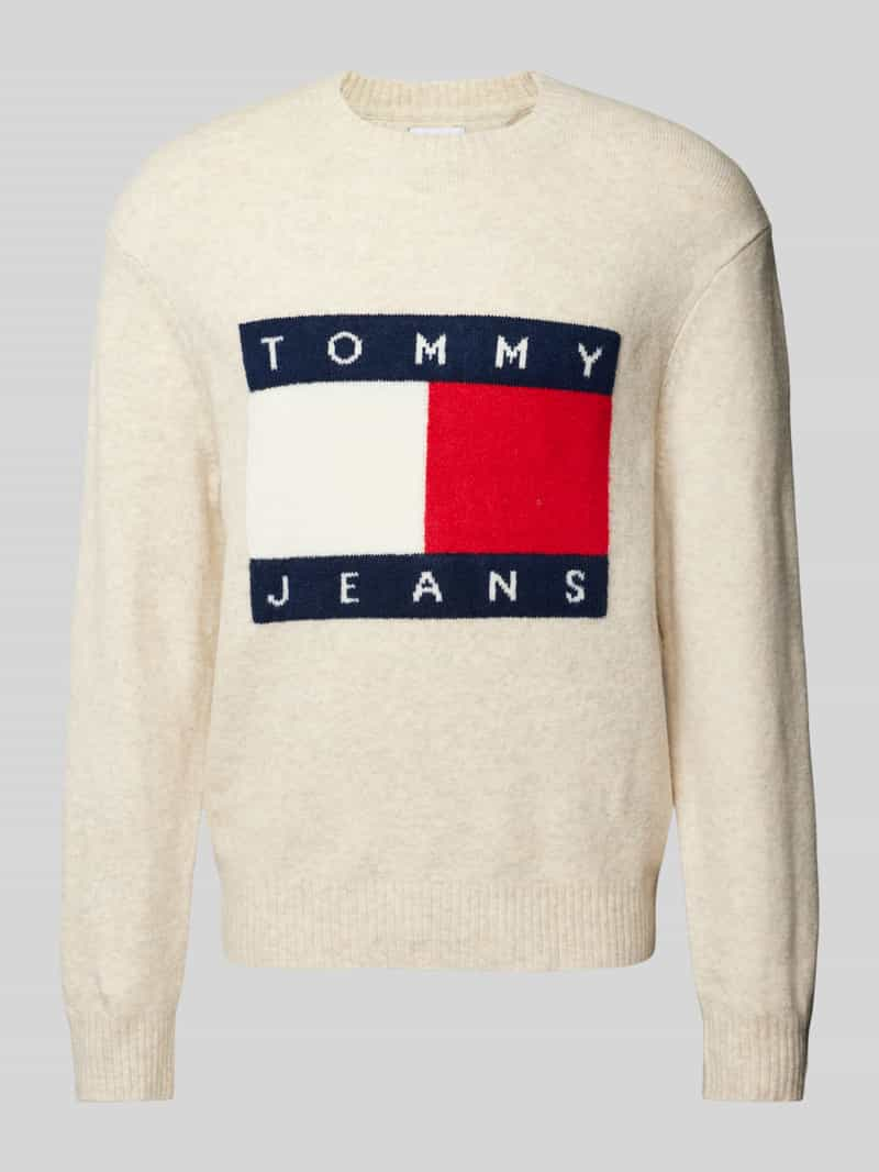 Tommy Jeans Regular fit gebreide pullover met labelstitching