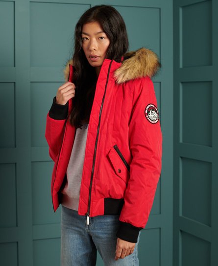 Superdry Vrouwen Bomberjack van Microvezel Rood