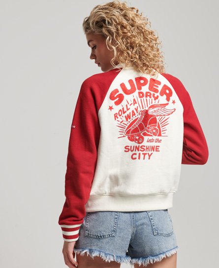 Superdry Vrouwen Script Collegiate Bomberjack Wit