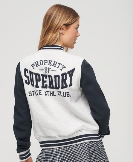 Superdry Vrouwen Jersey Collegiate Varsity Bomberjack Grijs