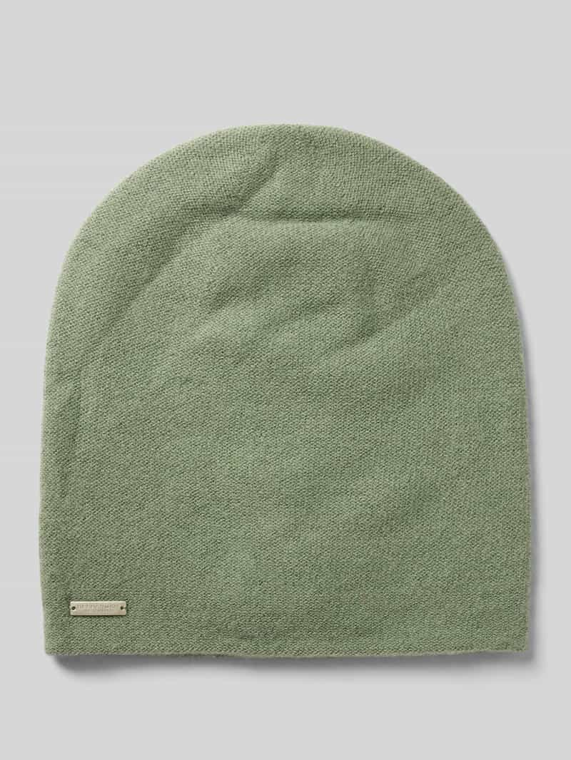 Seeberger Beanie van puur kasjmier met labeldetail