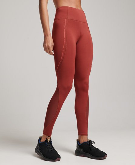 Superdry Sport Lange Strakke Active Mesh-legging Bruin