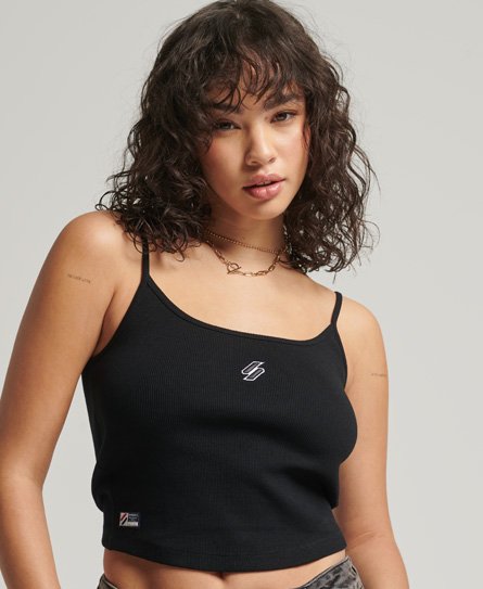 Superdry Female Code Essential Tanktop met Bandjes Zwart