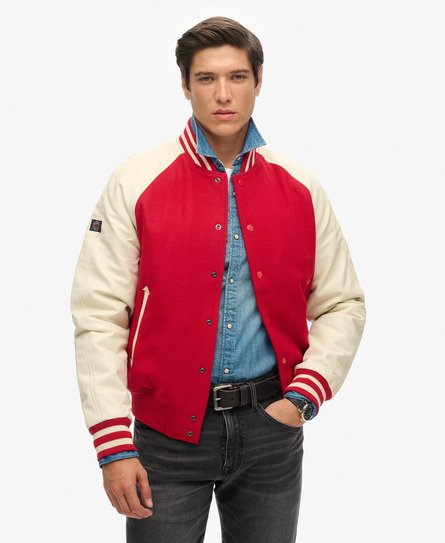 Superdry Mannen College Varsity Bomberjack Rood