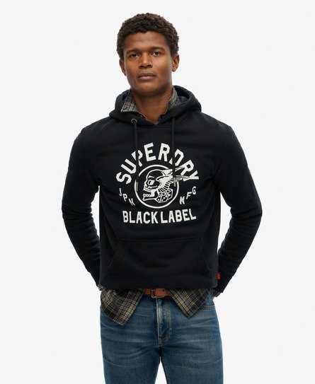 Superdry Mannen Black Label-hoodie Zwart