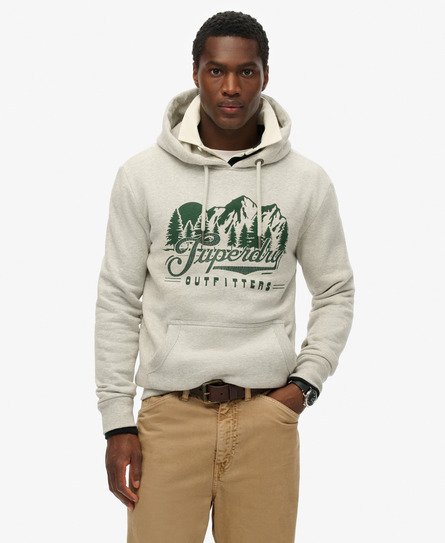 Superdry Mannen Outfitters Hoodie Lichtgrijs