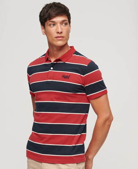 Superdry Mannen Jersey Poloshirt met Strepen Crème