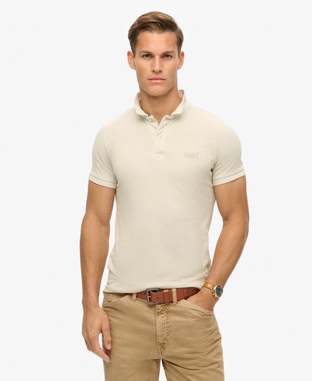 Superdry Mannen Destroyed Poloshirt Beige