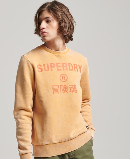 Superdry Mannen Vintage Corporation Logo Sweatshirt met Ronde Hals Bruin