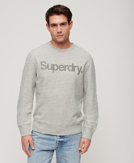 Superdry Mannen City Sweatshirt met Ronde Hals en Losse Pasvorm Grijs