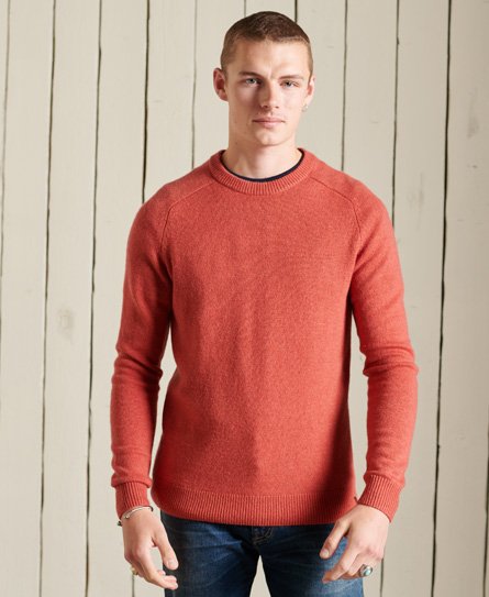 Superdry Mannen Harlo Trui met Ronde Hals Oranje