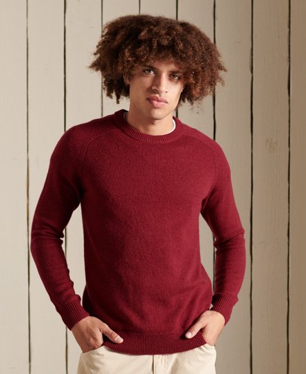 Superdry Mannen Harlo Trui met Ronde Hals Rood