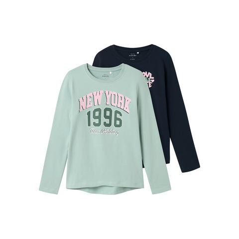 Name It Shirt met lange mouwen NKFVIX 2P LS TOP (Set van 2)