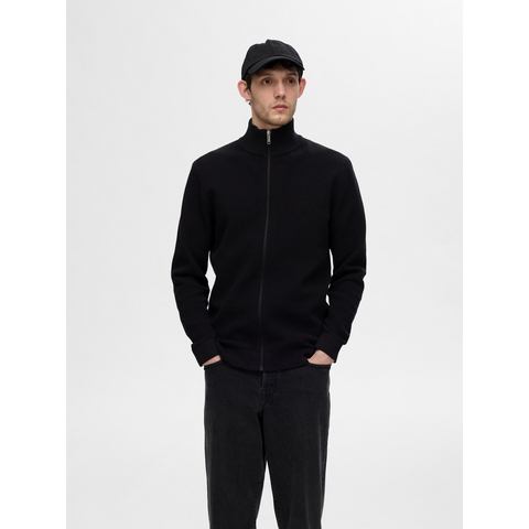 SELECTED HOMME Gebreide trui SLHROSS LS KNIT STRUCTURE FULL ZIP NOOS