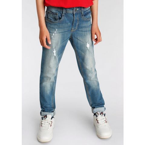 Arizona Stretch jeans Met smalle pijp voor jongens skinny fit, rechte broekpasvorm, trendy used-look