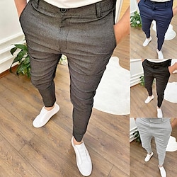 Light in the box Voor heren Broek Chinese Joggingbroek Zak Effen Comfort Voor buiten Volledige lengte Formeel liiketoiminta Dagelijks Streetwear Chino Zwart Wit Rekbaar